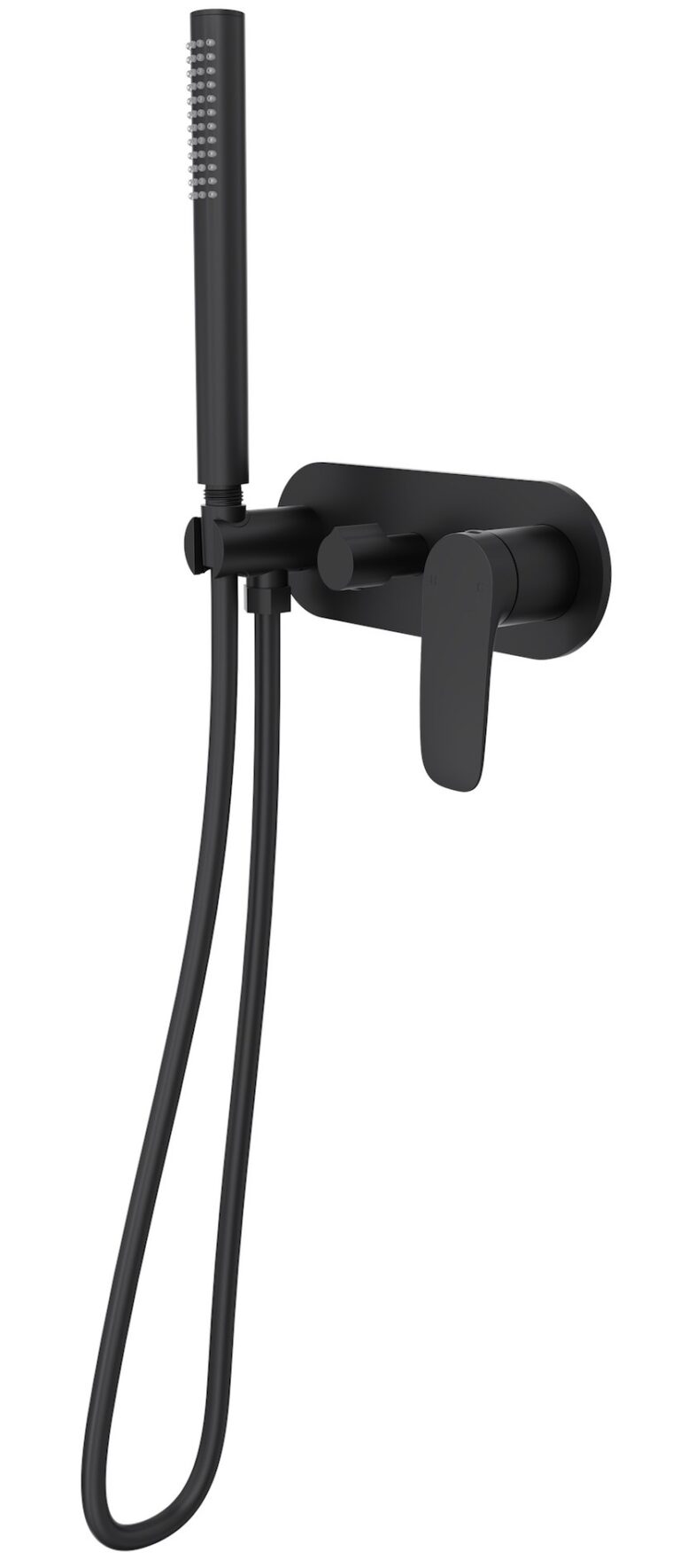 Curva 1Plate Wall Mixer With Hand Shower Trim Kit Matte Black LINSOL