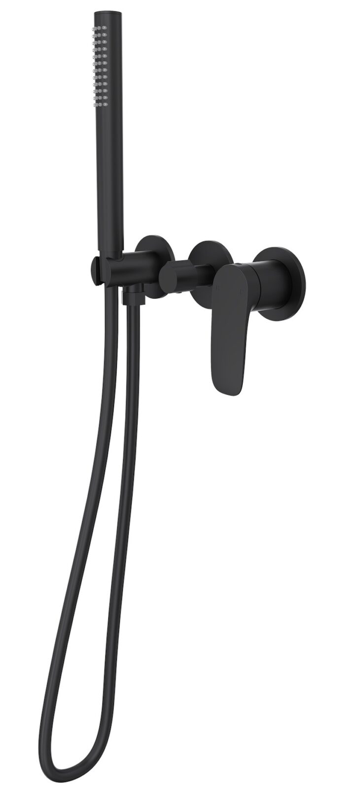 Curva 3Plates Wall Mixer With Hand Shower Trim Kit Matte Black LINSOL