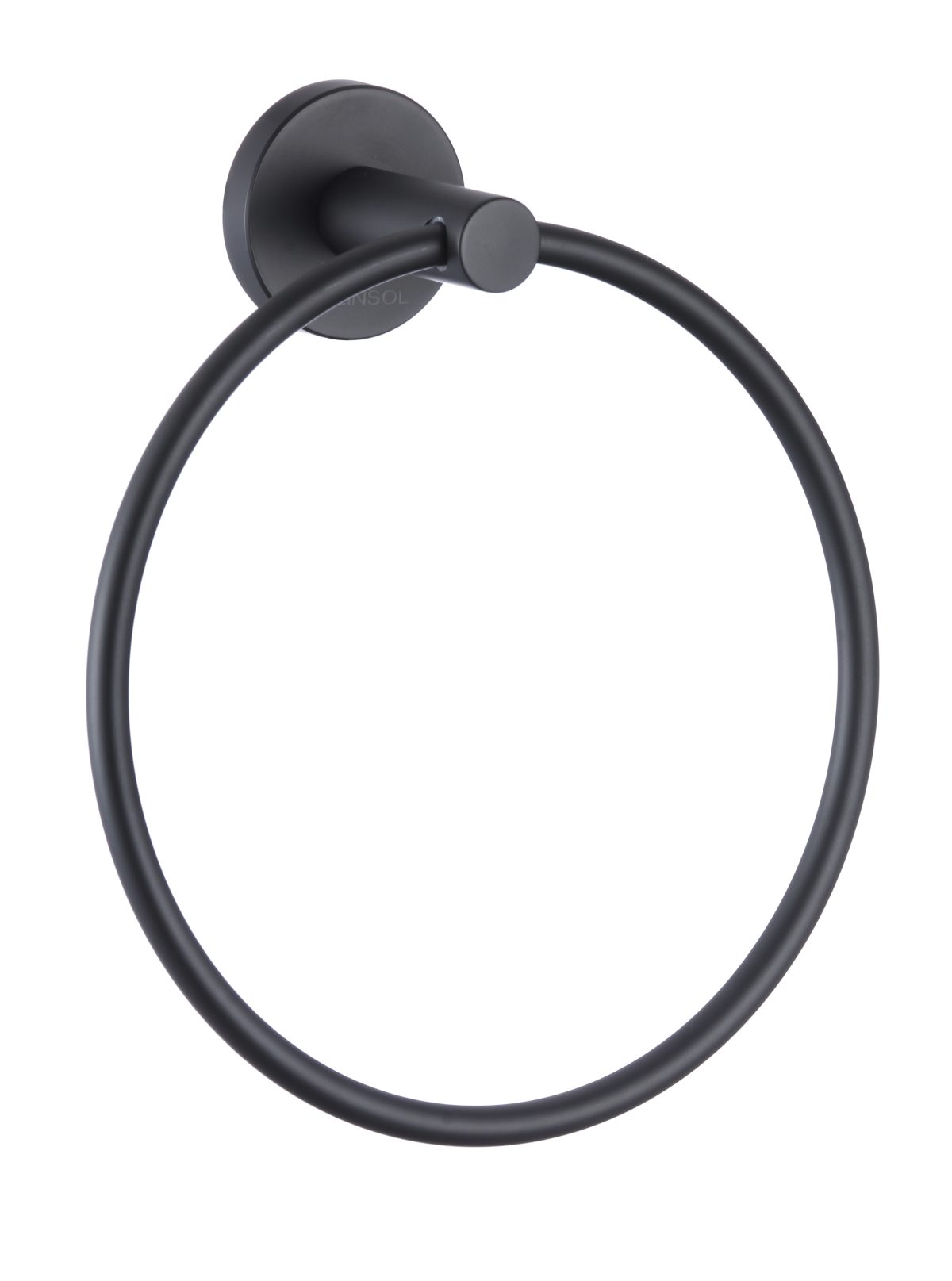 Lux S2 Towel Ring Matte Black LINSOL