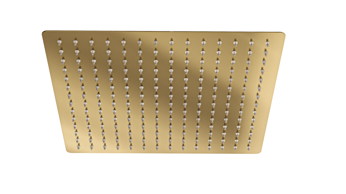 Ocean 300mm Square Shower Head Brushed Brass LINSOL