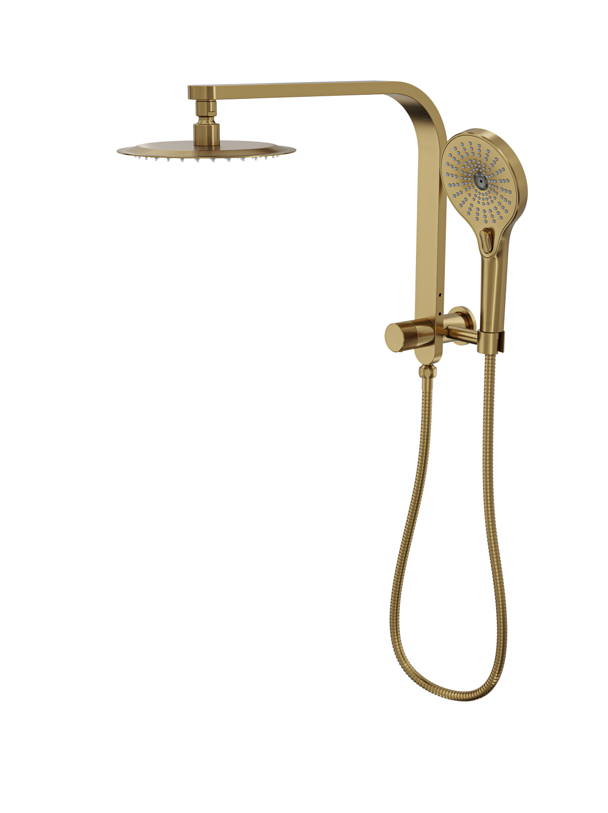 Oceanjet Short Shower Combination with 200mm Round Head Brushed Brass