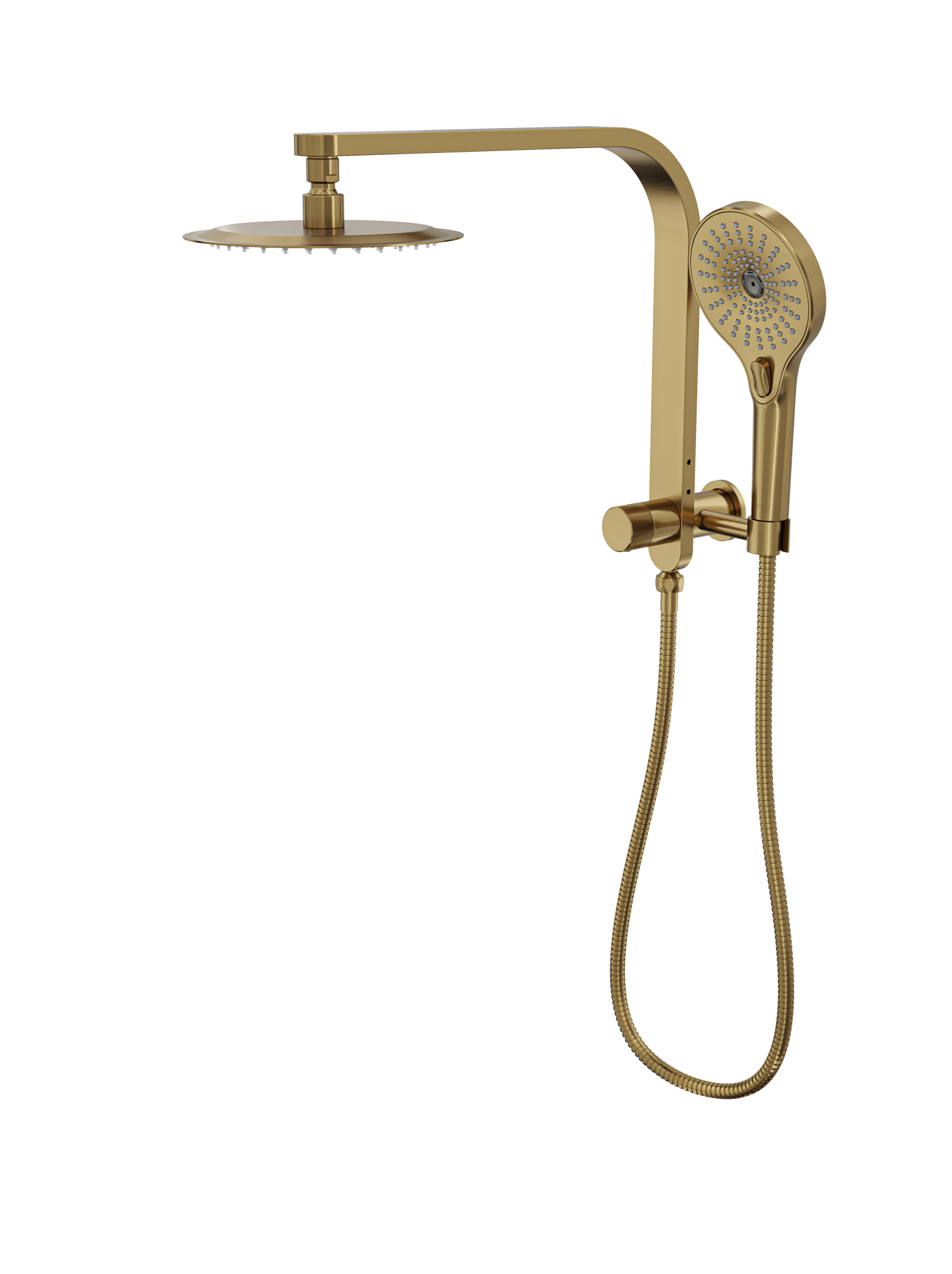 Oceanjet Short Shower Combination with 200mm Round Head – Brushed Brass ...