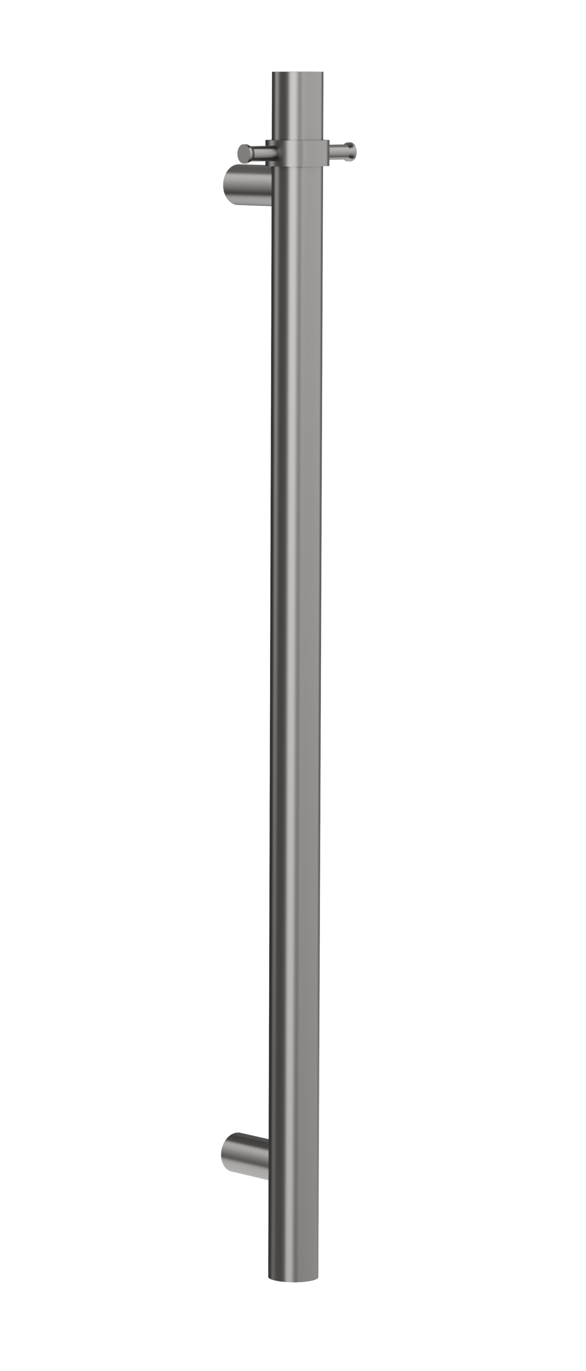 Allegra 12V Round Bar Vertical Heated Towel Rail with T-Bar