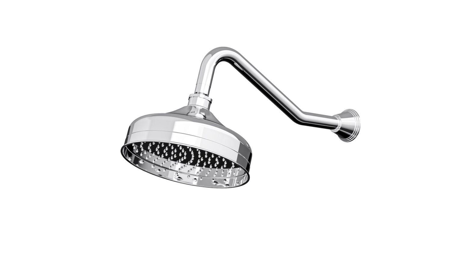 Vintage Brass Shower Head And Wall Arm – Chrome | LINSOL