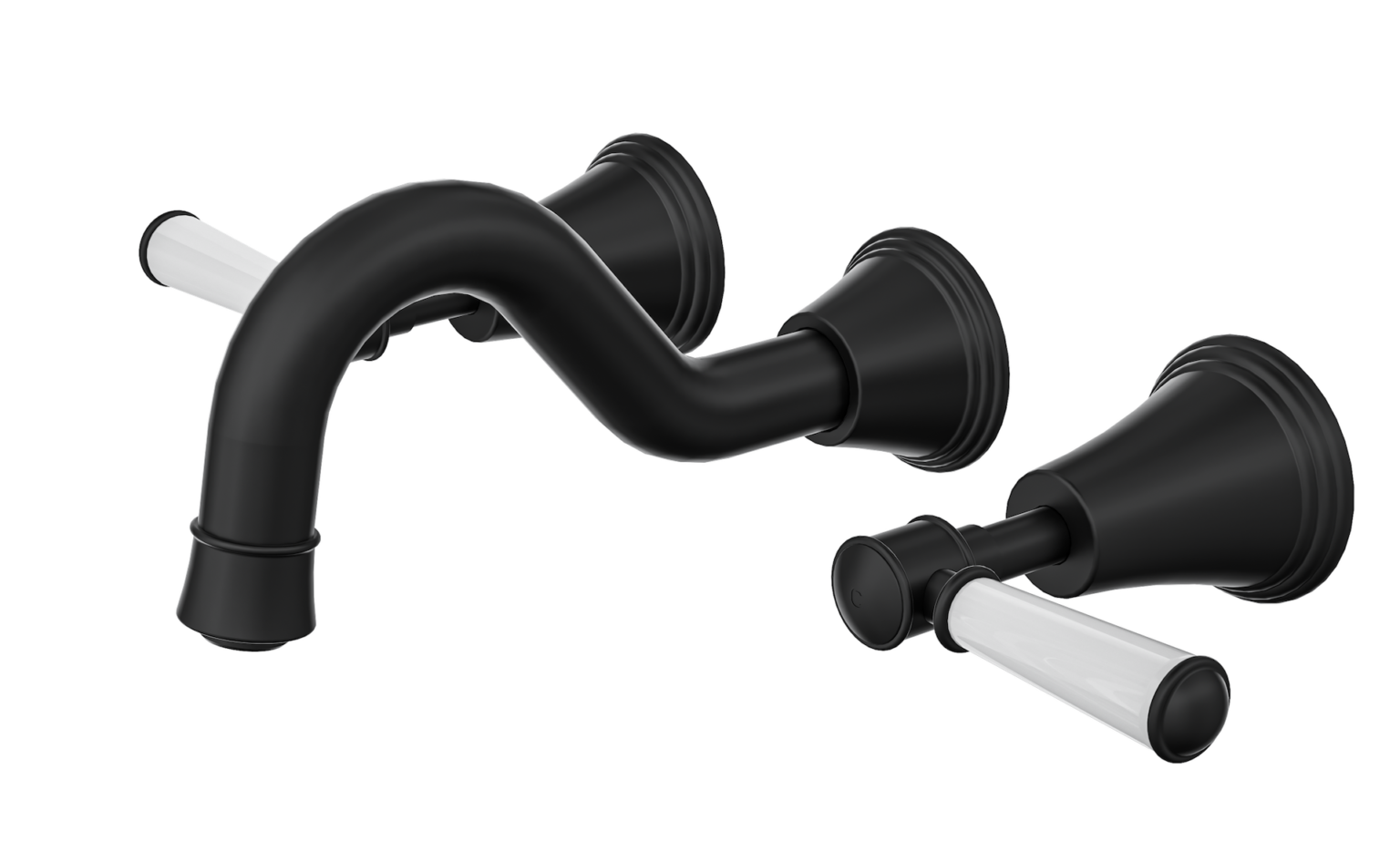 Vintage Lever Handle Bath Set Matte Black LINSOL